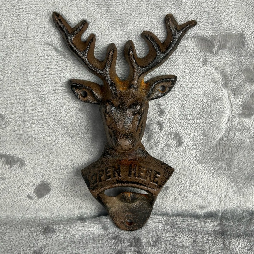 Cast Iron Deer Bottle Opener Gift For Deer Hunters Man Cave Beer Enthusiast Gift